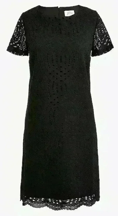 J. Crew Women's Lace Dress with Scalloped Hem